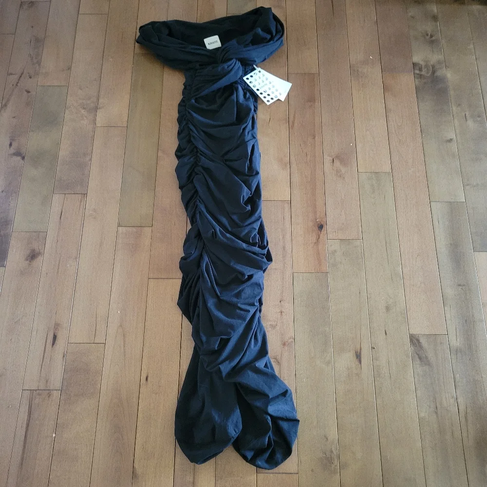 Khaite Black Spence dress in Italian stretch-cotton jersey Size Small - Picture 6 of 12